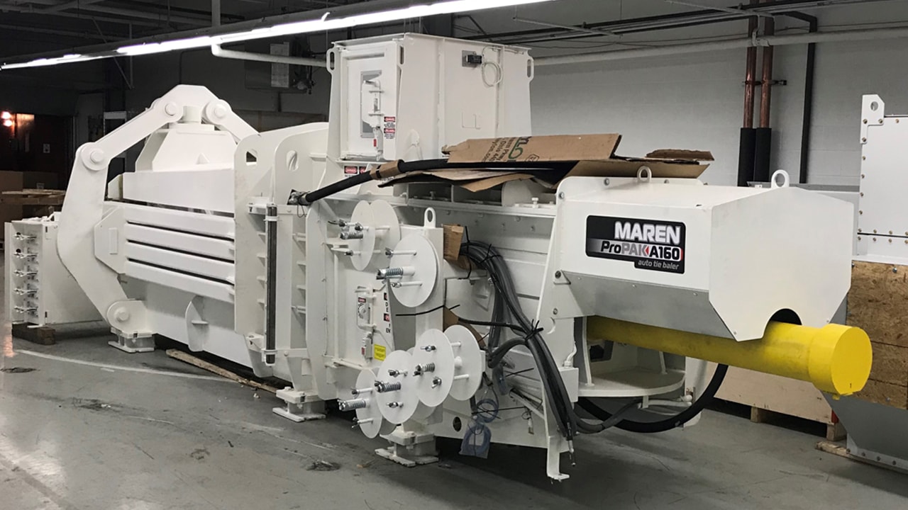 Maren Engineering A160 Auto Tie Recycling Baler Kernic Setup